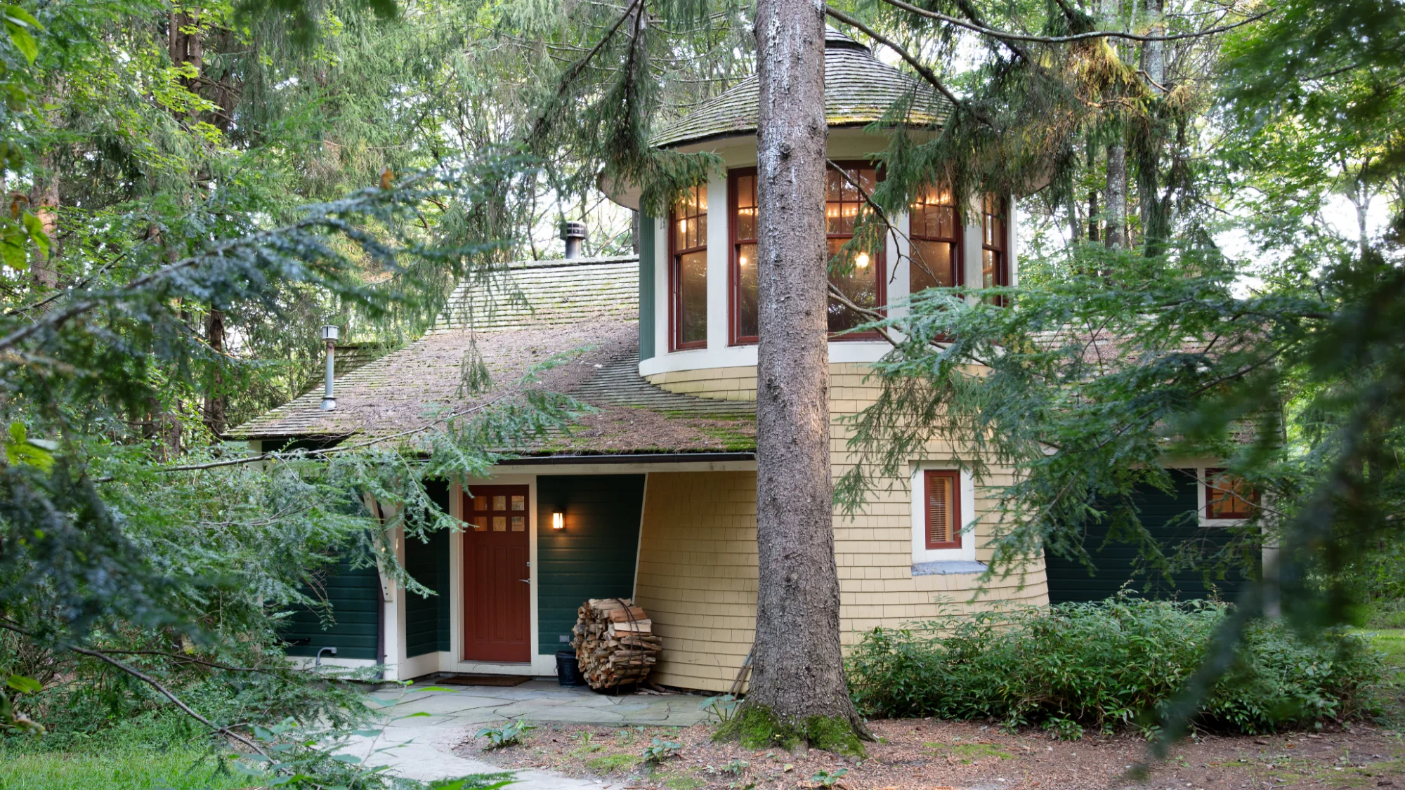 Maritime Cottage placed in the woods on Winvian farm